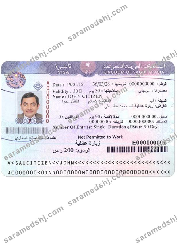 SAUDI ARABIA visa version 2